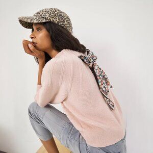 by Anthropologie Liora Tie-Back Sweater in Peach - sz Large